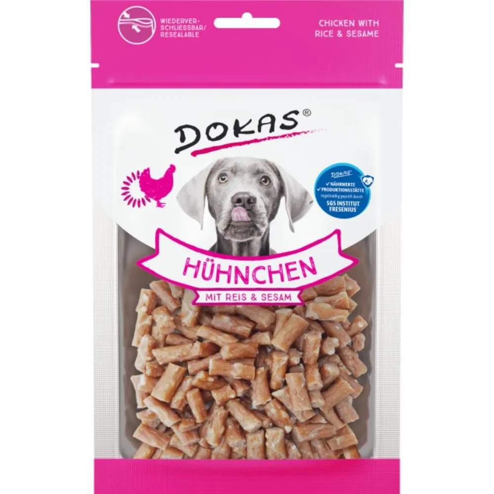 Dokas Kylling med ris og sesam 70 g - sprøde hundesnacks